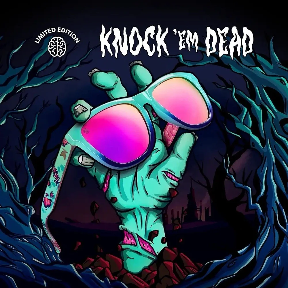 Knockaround Premiums Knock Em Dead Green Polarized Sunglasses Zombie Theme